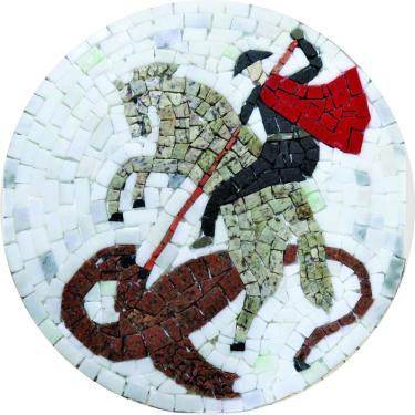 Imagem de Mandala De Parede Simbolo São Jorge Mosaico Tamanho 80cm