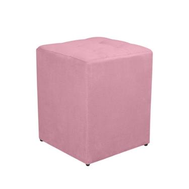 Imagem de Puff Quadrado Decorativo Suede Rosa Bebe