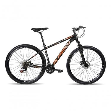 Imagem de Bicicleta Aro 29 Alfameq Afx Alumínio 21v Freio A Disco Garfo Com Suspensão - Preto-laranja Tam.17