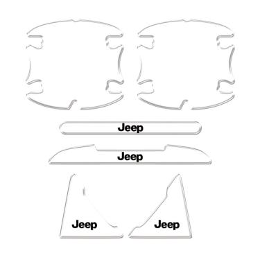 Imagem de Adesivo Protetor De Maçaneta Jeep Renegade, Compass Resinado Transparente