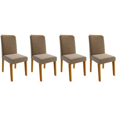 Imagem de Cadeira Sala De Jantar Clarice Kit 4 Un Nature-joli - Cimol