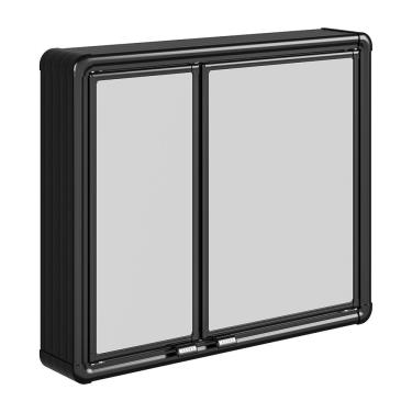 Imagem de Armário Para Banheiro Com Espelho Astra Lbp16-sc Sobrepor Preto