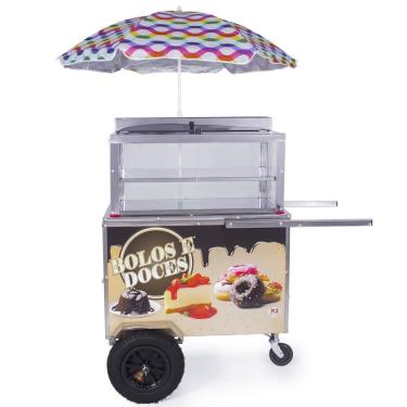 Imagem de Carrinho Expositor R2 Em Inox Para Doces E Bolos Gourmet 1242