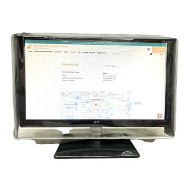 Imagem de The Perfect Dust Cover LLC A Capa De Poeira Perfeita, Vinil Branca Com Frente Transparente Compatível Monitores Led/Lcd 24 Polegadas, Antiestática E À Prova D'Água Dimensões 23''L X 3''P 16''A Por