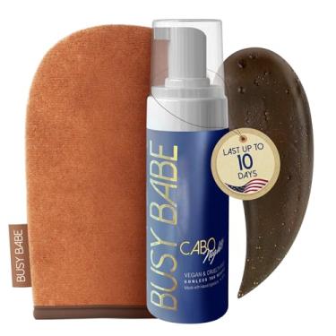 Imagem de Busy Babe Autobronzeador - Mousse De Bronzeamento Rápido Cabo Nights Express Rapid Dark Tanning Deeper Sun-Kissed Glow Com Luva Vegano, Sem Crueldade, Instantâneo, Pump Express, Base Violeta 7,2 Oz