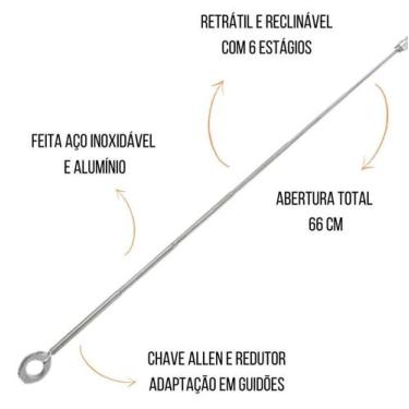 Imagem de Antena Corta Pipa Moto Retrátil Aço Inox Guidão - LOJA 1 atual