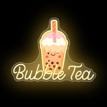 Imagem de mllusxg Placa De Neon Bubble Tea, Bebidas Com Luz Led Boba Milk, Decoração Parede Para Cafeteria, Restaurante, Recepção Personalizada, Festa Sobremesas, Escritório, Quarto, Branco Quente