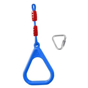 Imagem de simhoa Argolas de ginástica para crianças, argolas de puxar, trapézio ajustável, academia para treinamento de força, acessórios para playground ao ar livre, Azul