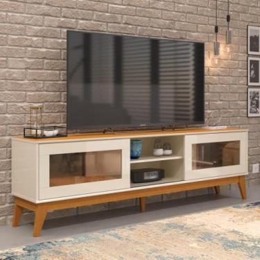 Imagem de Rack para tv até 65 polegadas amber 2 portas vidro deslisante reflecta