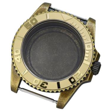 Imagem de FEIYASHI Caixa de relógio de 40 mm de vidro de cristal de safira conjunto de anel de cerâmica para movimento Nh34 Nh35 Nh36 Nh38 8215 2824, Caixa de bronze, moldura de cerâmica dourada, 2824 Movement