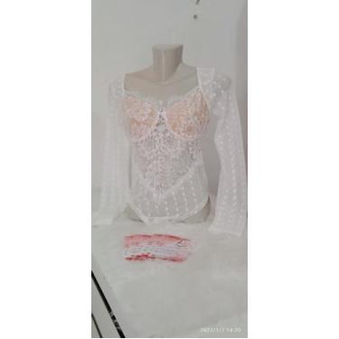 Imagem de Body Renda De manga longa Tule - Nanda Fashion Boutique, Off wite, U