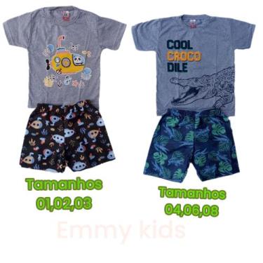 Imagem de Conjuntos infantil meninos verão roupas masculina infantil 01 ao 08 - 