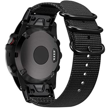 Imagem de Fintie Pulseira compatível com Garmin Fenix 7X / 6X / 6X Pro / 5X Plus / 5X / 3/3 HR/Tactix Charlie Watch, pulseira de substituição ajustável de nylon de 26 mm premium, preta