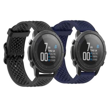 Imagem de Lamshaw Pulseira esportiva Wahoo ELEMNT Rival de liberação rápida, compatível com smartwatch Wahoo ELEMNT Rival (pacote com 2, preto + azul)