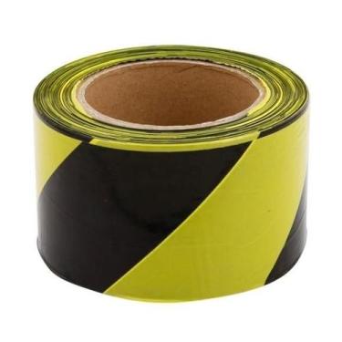 Imagem de Fita Zebrada Para Isolamento 70mmX200M Preto e Amarelo - EPI 360