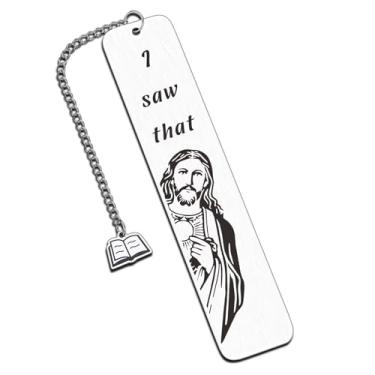 Imagem de Presentes de confirmação para adolescentes, cesta religiosa, para adolescentes, adultos, Jesus espiando, marcador de livro para mulheres, presente divertido para amantes de livros para amigos