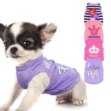 Imagem de Roupas para cães, 4 peças para cães pequenos, Girl Summer Pink XXS - M