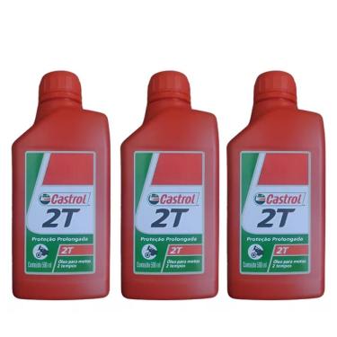 Imagem de Kit 3 Oleo Castrol 500 ml Para Motores 2 Tempos Roçadeiras Motos