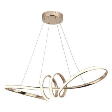 Imagem de Pendente Moderno Dourado 76cm Led 45W 3 em 1 Bivolt - PARIS LUZ