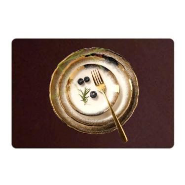 Imagem de Jogo Americano Sousplat Retangular 50 Pçs Limpa Facil Couro