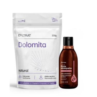 Imagem de Rosa Mosqueta Dolomita Kit Clareador Super Labotrat Farmax (100ml + 20