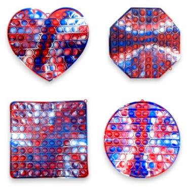 Imagem de 4 UNID Pop-it Fidget Toy GRANDE Bolha Empurre Autismo Anti-stress Original (AZUL-VERMELHO)