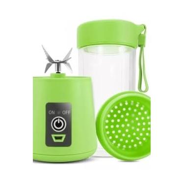 Imagem de Mini Liquidificador Portátil Juicer Cup 6 Lâminas Usb Cor Verde