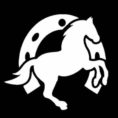 Imagem de Adesivo Cavalo ferradura cowboy sertanejo carro e moto (Branco)