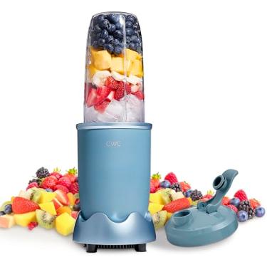Imagem de COOK WITH COLOR Liquidificador Pessoal De 600 W, Capacidade 793 Ml, Jarra Sem Bpa, Lâminas Para Triturar Gelo, Ideal Smoothies E Mais, Pés Antiderrapantes, Fácil Limpar, Azul Ardósia