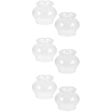 Imagem de STOBAZA Abajur de vidro, 6 peças, aquecedor de sombra, protetor contra respingos de combustível para fritura, rodízios, chaminé, pilar, vela, abajur, lâmpada de furacão, luz externa, luminária de óleo