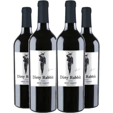Imagem de Vinho Tinto Dirty Rabbit Petit Verdot 750ml Kit 4 Garrafas