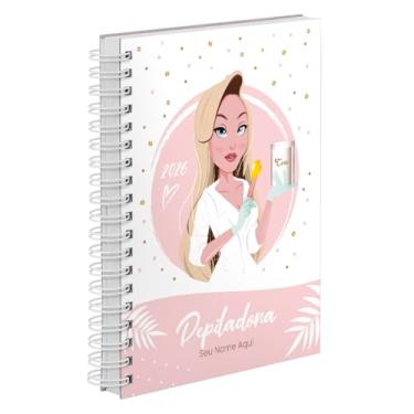 Imagem de Agenda Comercial 2026 Personalizada Capa Dura Depiladora Loira Cores (Rosa)