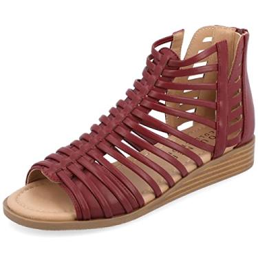 Imagem de Journee Collection Sandália feminina Delilah, Vinho, 7 Wide