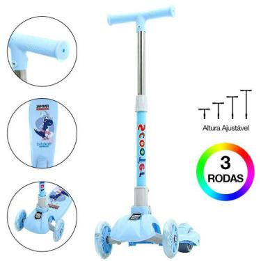 Imagem de Patinete Infantil Três Rodas p Meninos Azul Altura Ajustável