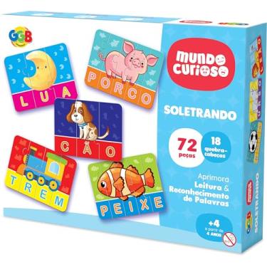 Imagem de GGB Plast Brinquedo Educativo Encaixando e Aprendendo Soletrando 72 Peças