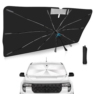 Imagem de Guarda-sol para para-brisa de atualização 2025, ajuste personalizado para Ford Maverick 2022-2025, capa de carro dobrável com proteção UV, escudo de chuva de emergência e protetor de painel