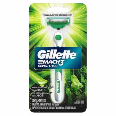 Imagem de Aparelho de Barbear Gillette Mach3 Sensitive 1 Unidade