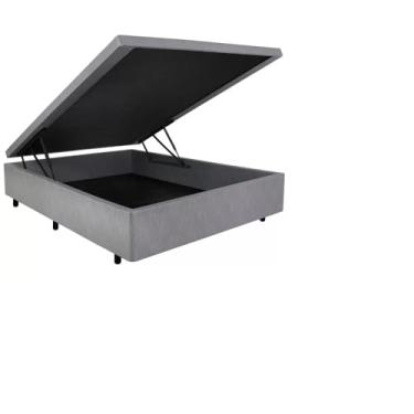 Imagem de Cama Box Bau Casal com Pistões a gás (Corino, Cinza)