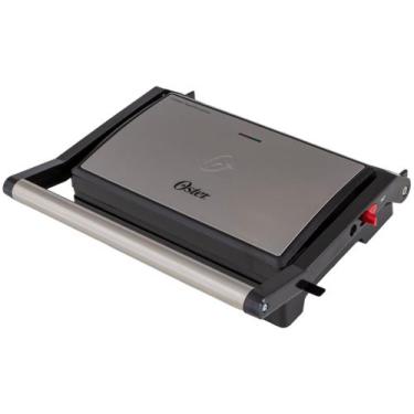 Imagem de Mini Grill Oster OGRL230 2 em 1 Retangular Antiaderente 1000W, Inox e 