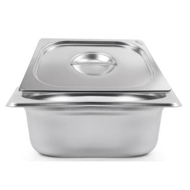 Imagem de Cuba Gastronomica Padrão Gn 1/6 65mm com Tampa Inox Weck
