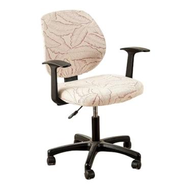 Imagem de Kitegrese Capas de cadeira de escritório, 2 peças de capa de assento de escritório lavável, universal, elástica, para a maioria das cadeiras de escritório de computador (rosa)