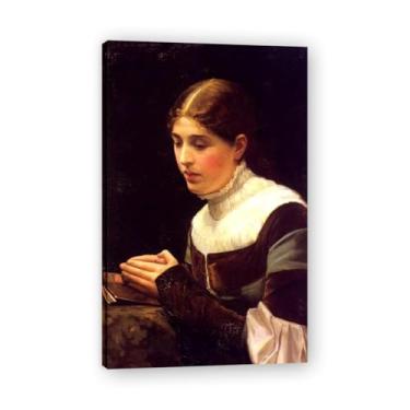 Imagem de Bow Your Head And Pray John Lavery Iconic Realist Portrait & War Scene Canvas Art – Decoração de parede irlandesa atemporal para casa emoldurada 30 x 48 cm