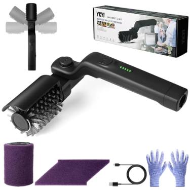 Imagem de Mity rain Escova de limpeza elétrica para churrasqueira - Limpador de churrasco recarregável com motor de 400 RPM, carregamento tipo C - Cerdas de aço inoxidável, preta