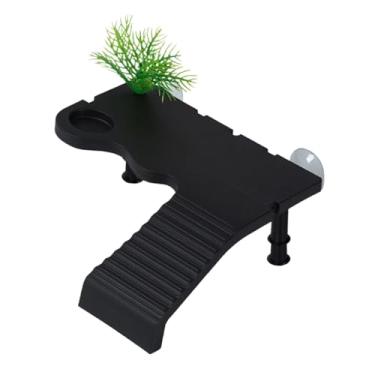 Imagem de Generic Doca para banho de tartaruga com ventosa e escada, abrigo para tartarugas em terraço, Preto