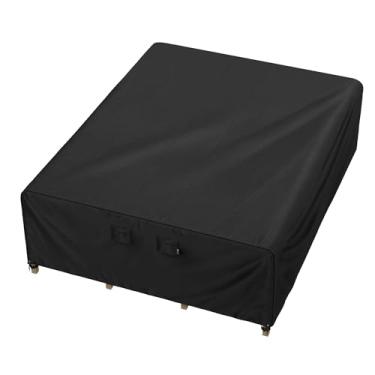 Imagem de iBirdie Conjunto de capas de móveis de pátio externo 304 x 193 cm, serve para mesa de jantar externa e cadeiras de 1,8 x 3 m, 72, 74, 193 cm de largura, 120, 118, 294,6 cm de comprimento ao ar livre e