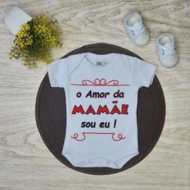 Imagem de Body Infantil Manga Curta Branco Temático Bebê Frase 100% Suedine - Sa