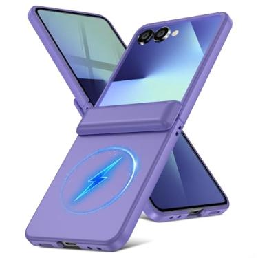 Imagem de YSLBWLE Capa para Samsung Galaxy Z Flip 7 com proteção de dobradiça e carregamento magnético e fina, capa de telefone de proteção militar de corpo inteiro para Galaxy Z Flip 7 roxo 29-zflip7-05