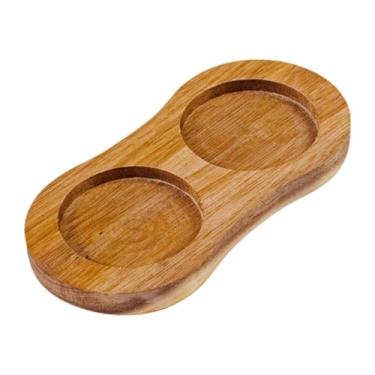 Imagem de Baoblaze Bandeja de madeira para moinho de sal e pimenta, suporte para garrafas de azeite e vinagre, estável, 5,2 cm de diâmetro interno, para piqueniques,