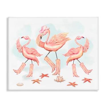 Imagem de Stupell Industries Arte de parede em tela de flamingos caubói dançante por Ziwei Li, 61 x 76 cm