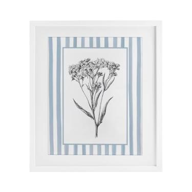 Imagem de Stupell Industries Vintage Herbs Blue Listrado Borda Branca Impressão Emoldurada sob Vidro Design por Lettered and Lined, 21 x 17